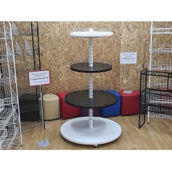 Стелаж острівний з круглими полицями